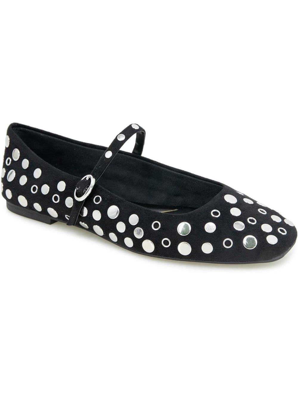 Kenneth Cole Black Studded Mary Jane Flat - Women's Fashion Shoe